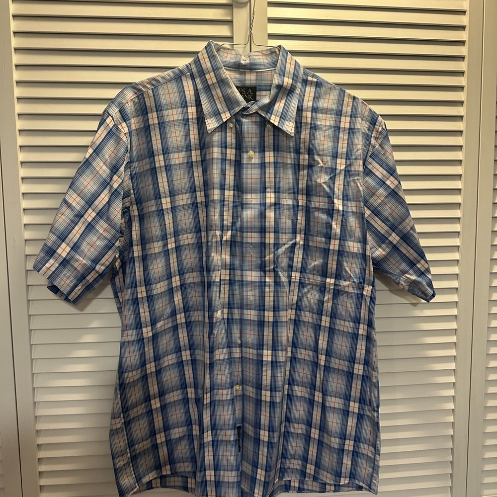 Jos. A. Bank Blue and White Casual Button Down Shirt
